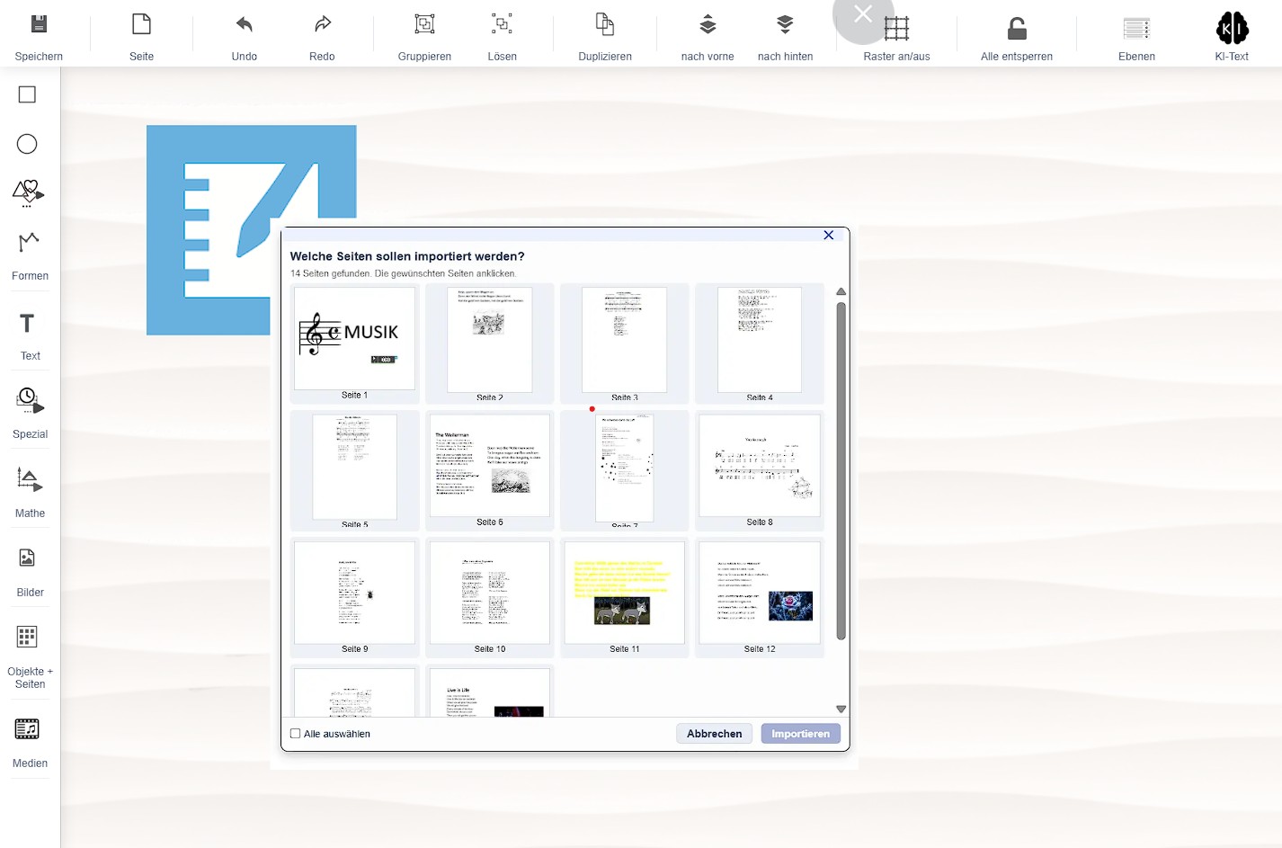 Import aus SMART Notebook und PDF